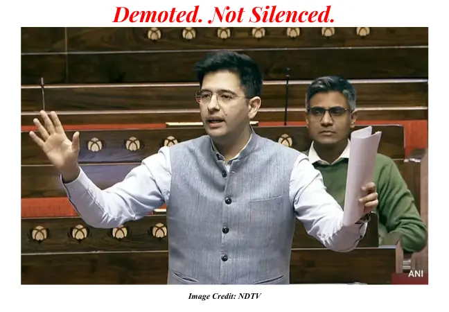 Raghav Chadha, AAP internal politics, Rajya Sabha, Arvind Kejriwal, Indian politics 2026, gig workers India, Parliament issues India