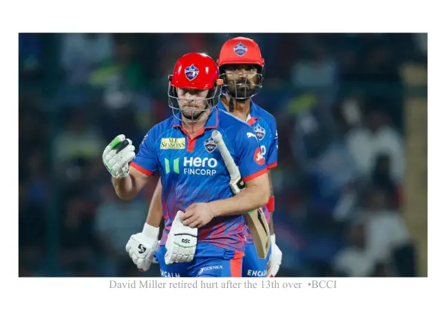 Miller,IPL 2026, David Miller, Delhi Capitals, Gujarat Titans, DC vs GT, Prasidh Krishna, KL Rahul, last ball finish IPL, IPL 2026 thriller, David Miller retired hurt